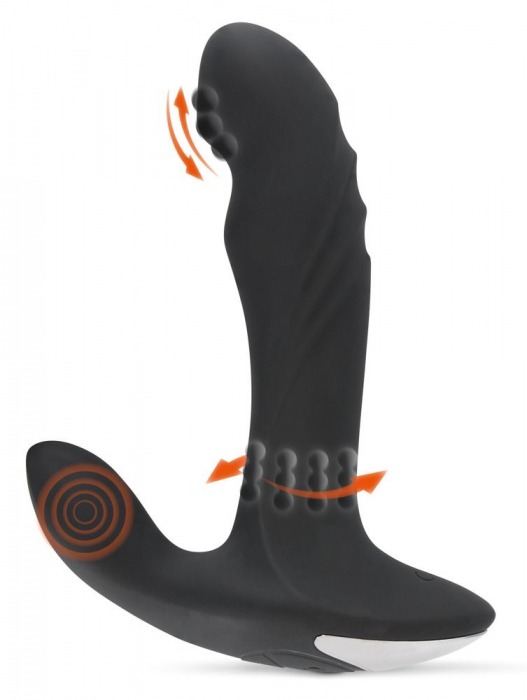 Черный вибромассажер простаты с функцией римминга Plug with Perineum Stimulator - 16,6 см. - Orion - в Долгопрудном купить с доставкой