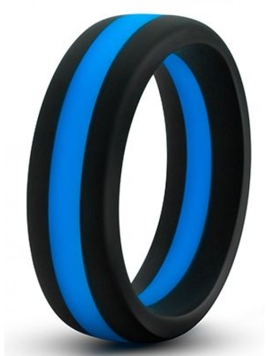 Черно-синее эрекционное кольцо Silicone Go Pro Cock Ring - Blush Novelties - в Долгопрудном купить с доставкой