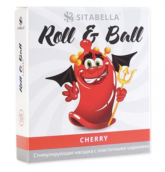 Стимулирующий презерватив-насадка Roll   Ball Cherry - Sitabella - купить с доставкой в Долгопрудном