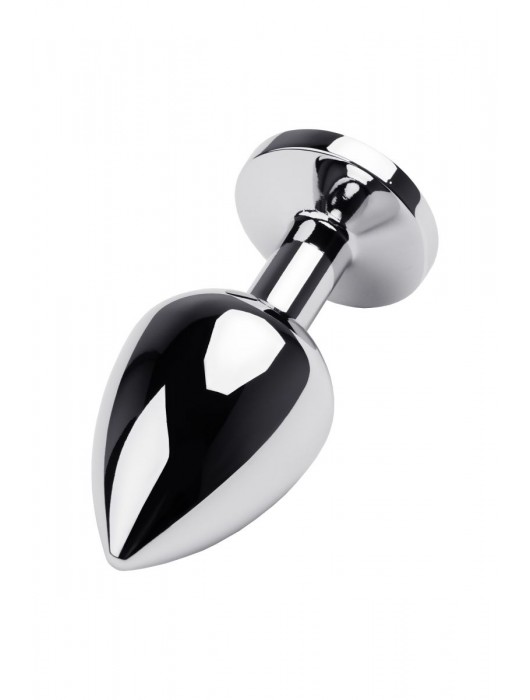 Серебристая коническая анальная пробка с красным кристаллом - 8 см. - ToyFa - купить с доставкой в Долгопрудном