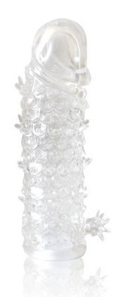 Закрытая прозрачная рельефная насадка Crystal sleeve - 13 см. - Erowoman-Eroman - в Долгопрудном купить с доставкой
