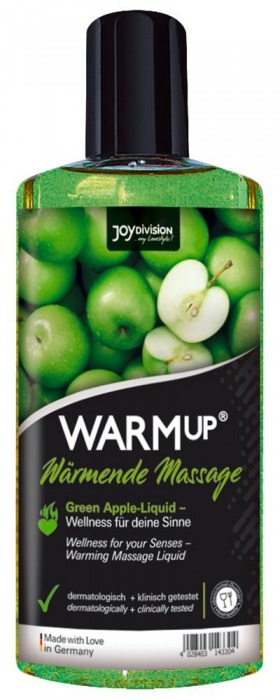 Массажное масло WARMup Green Apple с ароматом яблока - 150 мл. - Joy Division - купить с доставкой в Долгопрудном