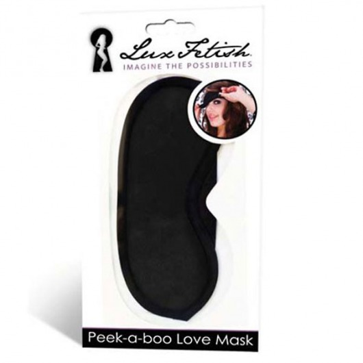 Черная маска на глаза Peek-a-Boo - Lux Fetish - купить с доставкой в Долгопрудном