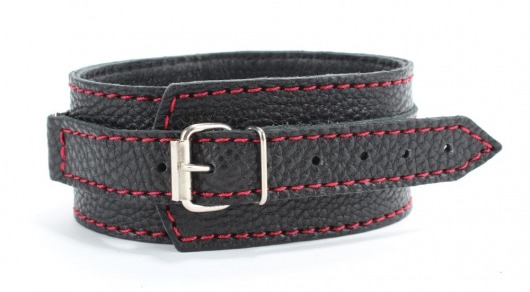 Черный ошейник из натуральной кожи с шипами и D-колечком - БДСМ Арсенал - купить с доставкой в Долгопрудном