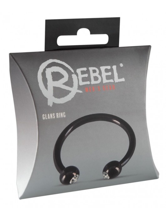 Черное металлическое кольцо под головку со стразами Glans Ring - Orion - купить с доставкой в Долгопрудном