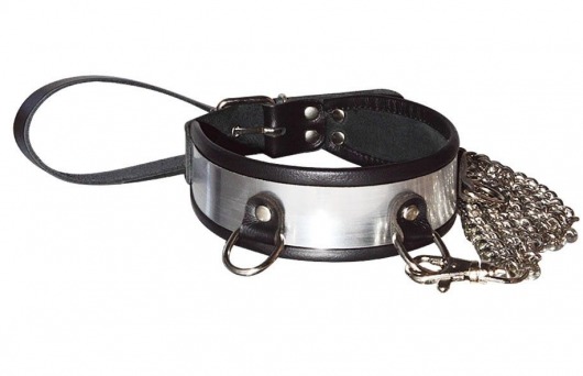 Стильный ошейник с металлическим блеском и поводком - Sitabella - купить с доставкой в Долгопрудном