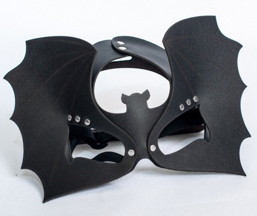 Черная кожаная маска на глаза  Летучая мышь - Sitabella - купить с доставкой в Долгопрудном