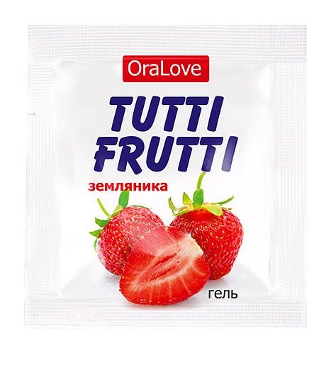 Пробник гель-смазки Tutti-frutti с земляничным вкусом - 4 гр. - Биоритм - купить с доставкой в Долгопрудном