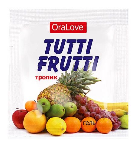 Пробник гель-смазки Tutti-frutti со вкусом тропических фруктов - 4 гр. - Биоритм - купить с доставкой в Долгопрудном