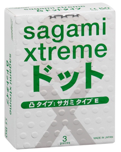 Презервативы Sagami Xtreme SUPER DOTS с точками - 3 шт. - Sagami - купить с доставкой в Долгопрудном