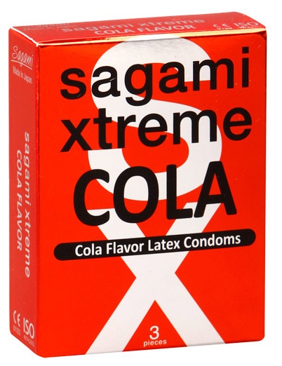 Ароматизированные презервативы Sagami Xtreme COLA - 3 шт. - Sagami - купить с доставкой в Долгопрудном