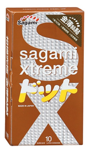 Презервативы Sagami Xtreme FEEL UP с точечной текстурой и линиями прилегания - 10 шт. - Sagami - купить с доставкой в Долгопрудном
