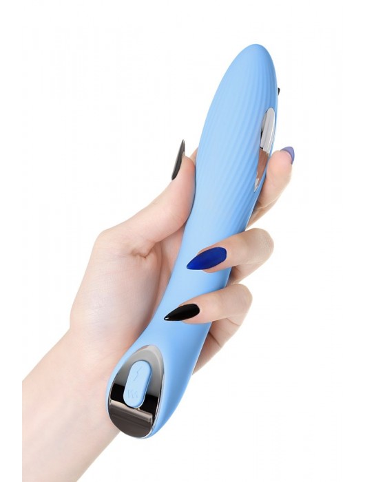 Голубой силиконовый вибратор с электростимуляцией TESLA G-POINT - 21 см. - ToyFa - купить с доставкой в Долгопрудном