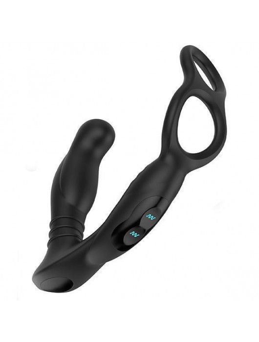 Черная анальная пробка NEXUS SIMUL8 с фиксацией на теле кольцами - Nexus Range - в Долгопрудном купить с доставкой