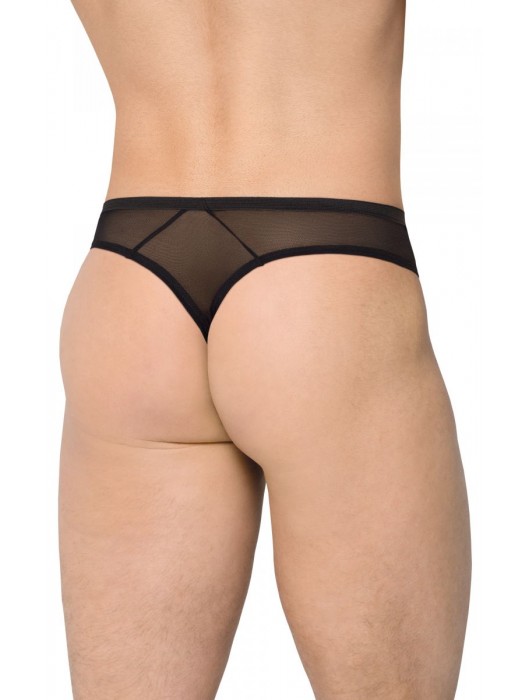 Мужские трусы-стринги из сетки и материала wet-look - SoftLine купить с доставкой