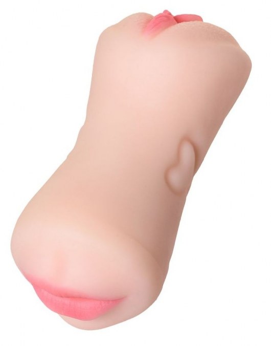 Телесный двусторонний мастурбатор Pretty Mouth - ротик и вагина - ToyFa - в Долгопрудном купить с доставкой