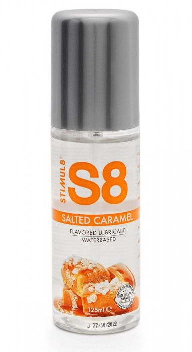 Смазка на водной основе S8 Flavored Lube со вкусом соленой карамели - 125 мл. - Stimul8 - купить с доставкой в Долгопрудном