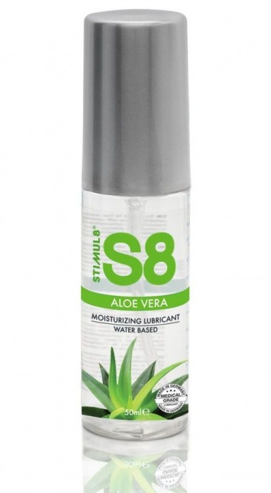 Лубрикант на водной основе S8 Aloe Vera Lube с алоэ вера - 50 мл. - Stimul8 - купить с доставкой в Долгопрудном