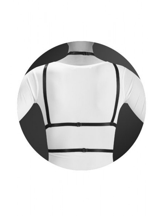 Черная упряжь на грудь Laura - Bijoux Pour Toi - купить с доставкой в Долгопрудном