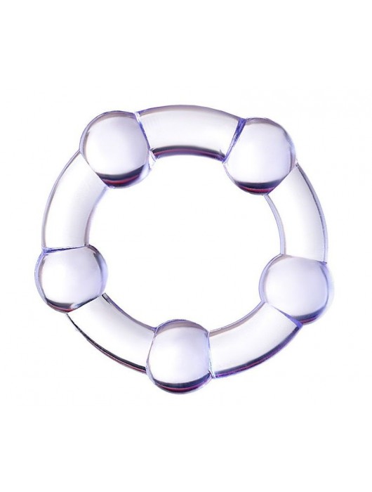 Фиолетовое эрекционное кольцо на пенис с бусинами - Штучки-дрючки - в Долгопрудном купить с доставкой