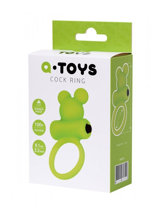 Зеленое виброкольцо на пенис A-Toys - A-toys - в Долгопрудном купить с доставкой