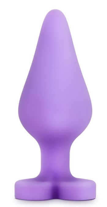 Фиолетовая анальная пробка Naughty Candy Heart Do Me Now - 8,9 см. - Blush Novelties - купить с доставкой в Долгопрудном