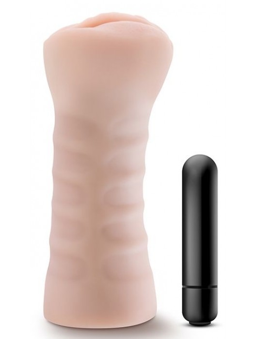 Телесный мастурбатор-вагина с вибропулей Ashley - Blush Novelties - в Долгопрудном купить с доставкой