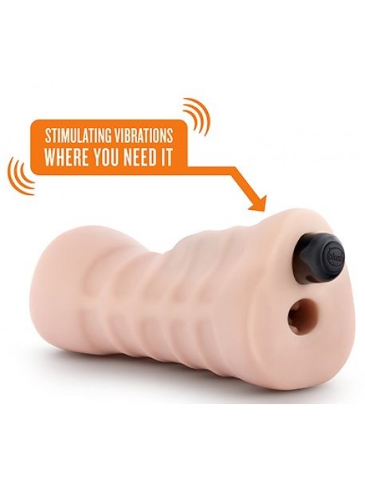 Телесный мастурбатор-вагина с вибропулей Ashley - Blush Novelties - в Долгопрудном купить с доставкой