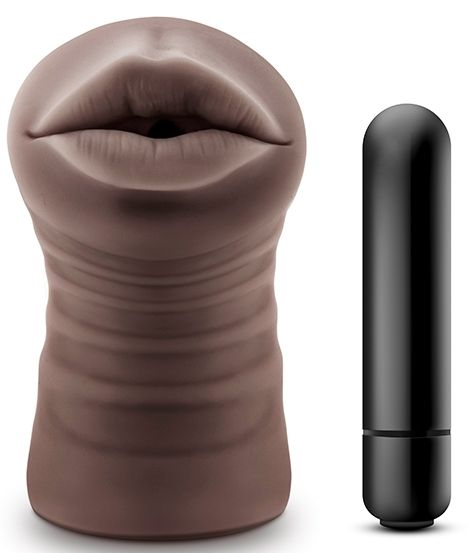 Коричневый мастурбатор-ротик Heather - Blush Novelties - в Долгопрудном купить с доставкой