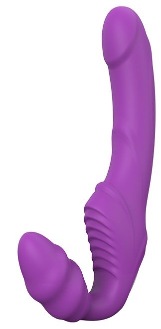 Фиолетовый безремневой вибрострапон DOUBLE DIPPER - Dream Toys - купить с доставкой в Долгопрудном