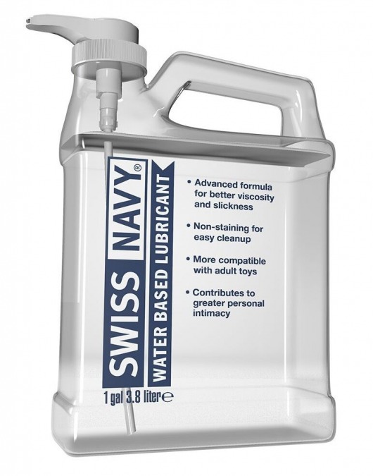 Канистра лубриканта Swiss Navy Water Based Lube на водной основе - 3,8 л. - Swiss navy - купить с доставкой в Долгопрудном