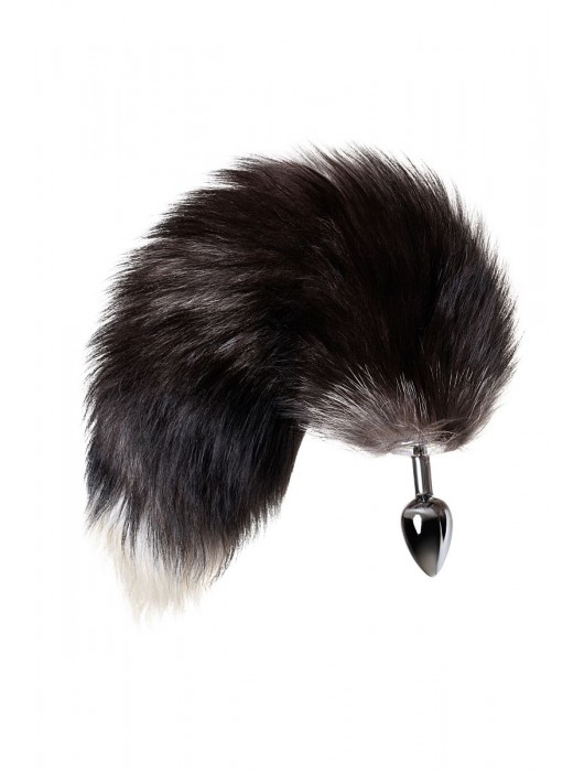 Серебристая металлическая анальная втулка с хвостом чернобурой лисы - размер S - ToyFa - купить с доставкой в Долгопрудном