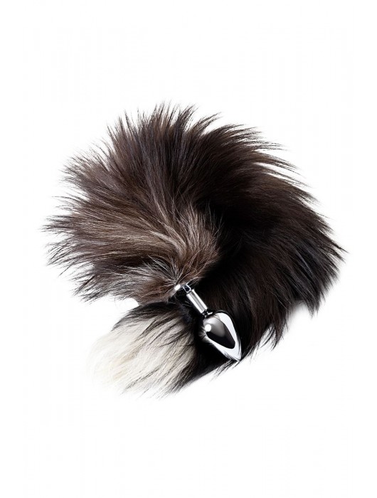 Серебристая металлическая анальная втулка с хвостом чернобурой лисы - размер S - ToyFa - купить с доставкой в Долгопрудном