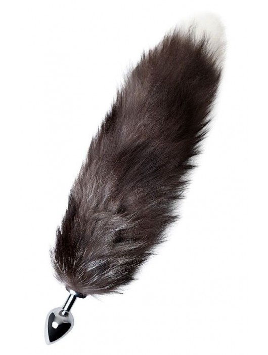 Серебристая металлическая анальная втулка с хвостом чернобурой лисы - размер S - ToyFa - купить с доставкой в Долгопрудном