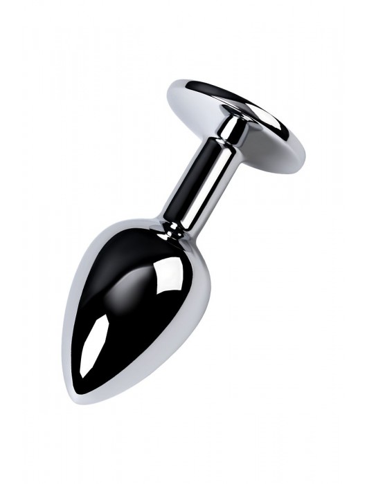 Серебристая конусовидная анальная пробка с фиолетовым кристаллом - 7 см. - ToyFa - купить с доставкой в Долгопрудном