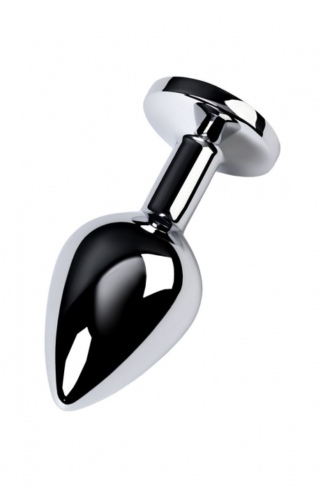 Серебристая конусовидная анальная пробка с голубым кристаллом - 8 см. - ToyFa - купить с доставкой в Долгопрудном