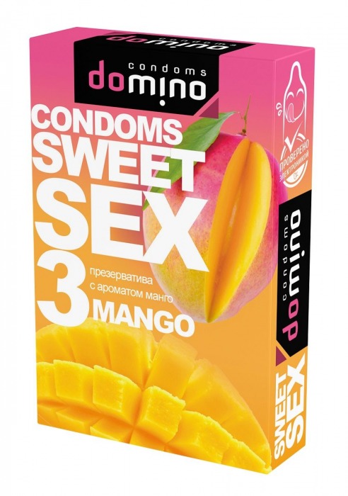 Презервативы для орального секса DOMINO Sweet Sex с ароматом манго - 3 шт. - Domino - купить с доставкой в Долгопрудном
