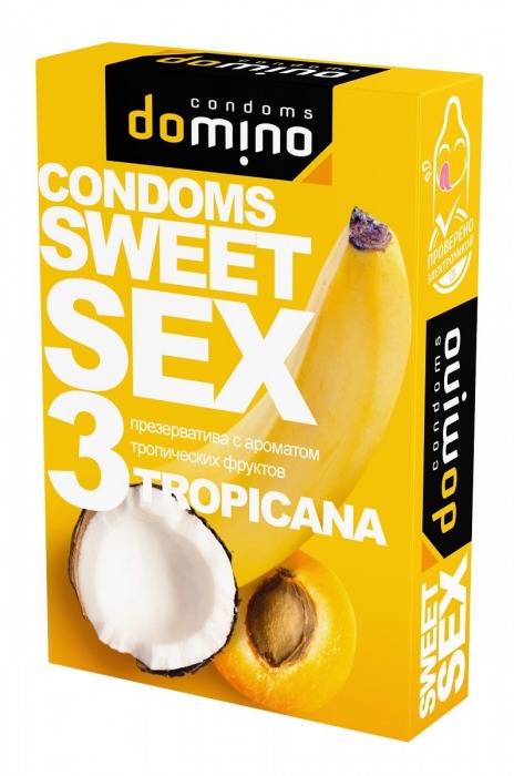 Презервативы для орального секса DOMINO Sweet Sex с ароматом тропических фруктов - 3 шт. - Domino - купить с доставкой в Долгопрудном