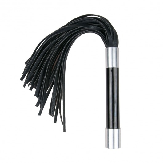 Черная плеть Easytoys Flogger With Metal Grip - 38 см. - Easy toys - купить с доставкой в Долгопрудном