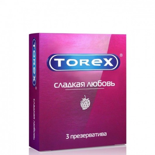 Презервативы Torex  Сладкая любовь  с ароматом клубники - 3 шт. - Torex - купить с доставкой в Долгопрудном