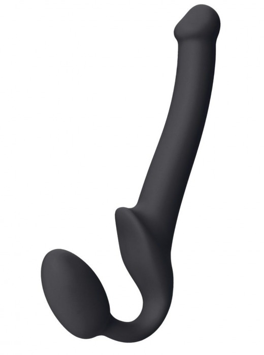 Черный безремневой страпон Silicone Bendable Strap-On S - Strap-on-me - купить с доставкой в Долгопрудном