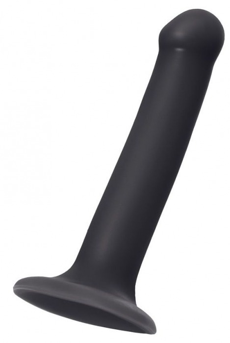 Черный фаллос на присоске Silicone Bendable Dildo M - 18 см. - Strap-on-me - купить с доставкой в Долгопрудном