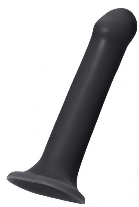 Черный фаллос на присоске Silicone Bendable Dildo XL - 20 см. - Strap-on-me - купить с доставкой в Долгопрудном