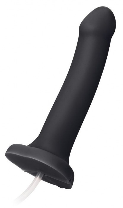 Черный фаллос с имитацией эякуляции Silicon Cum Dildo L - 19,6 см. - Strap-on-me - купить с доставкой в Долгопрудном