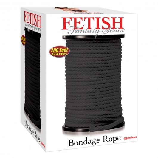 Черная веревка для связывания Bondage Rope - 60,9 м. - Pipedream - купить с доставкой в Долгопрудном