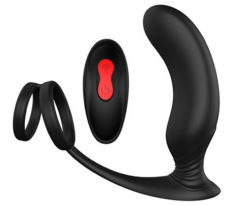 Черный массажер простаты REMOTE P-PLEASER - Dream Toys - в Долгопрудном купить с доставкой