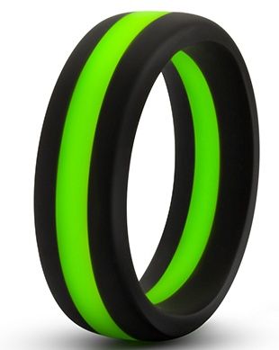 Черно-зеленое эрекционное кольцо Silicone Go Pro Cock Ring - Blush Novelties - в Долгопрудном купить с доставкой