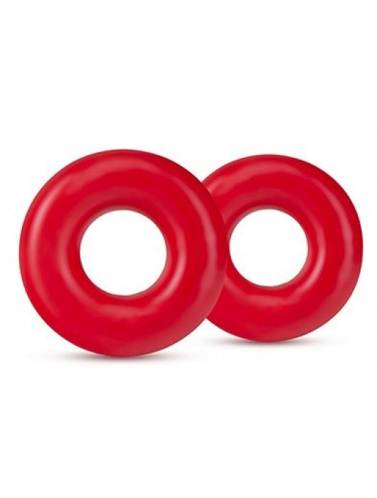 Набор из 2 красных эрекционных колец DONUT RINGS OVERSIZED - Blush Novelties - в Долгопрудном купить с доставкой