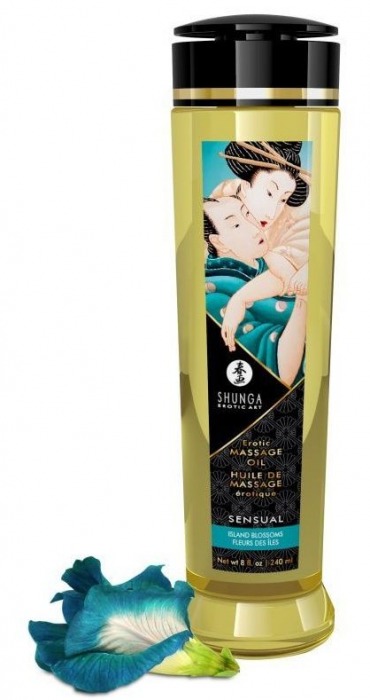 Массажное масло Sensual с цветочным ароматом - 240 мл. - Shunga - купить с доставкой в Долгопрудном