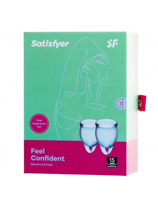 Набор голубых менструальных чаш Feel confident Menstrual Cup - Satisfyer - купить с доставкой в Долгопрудном